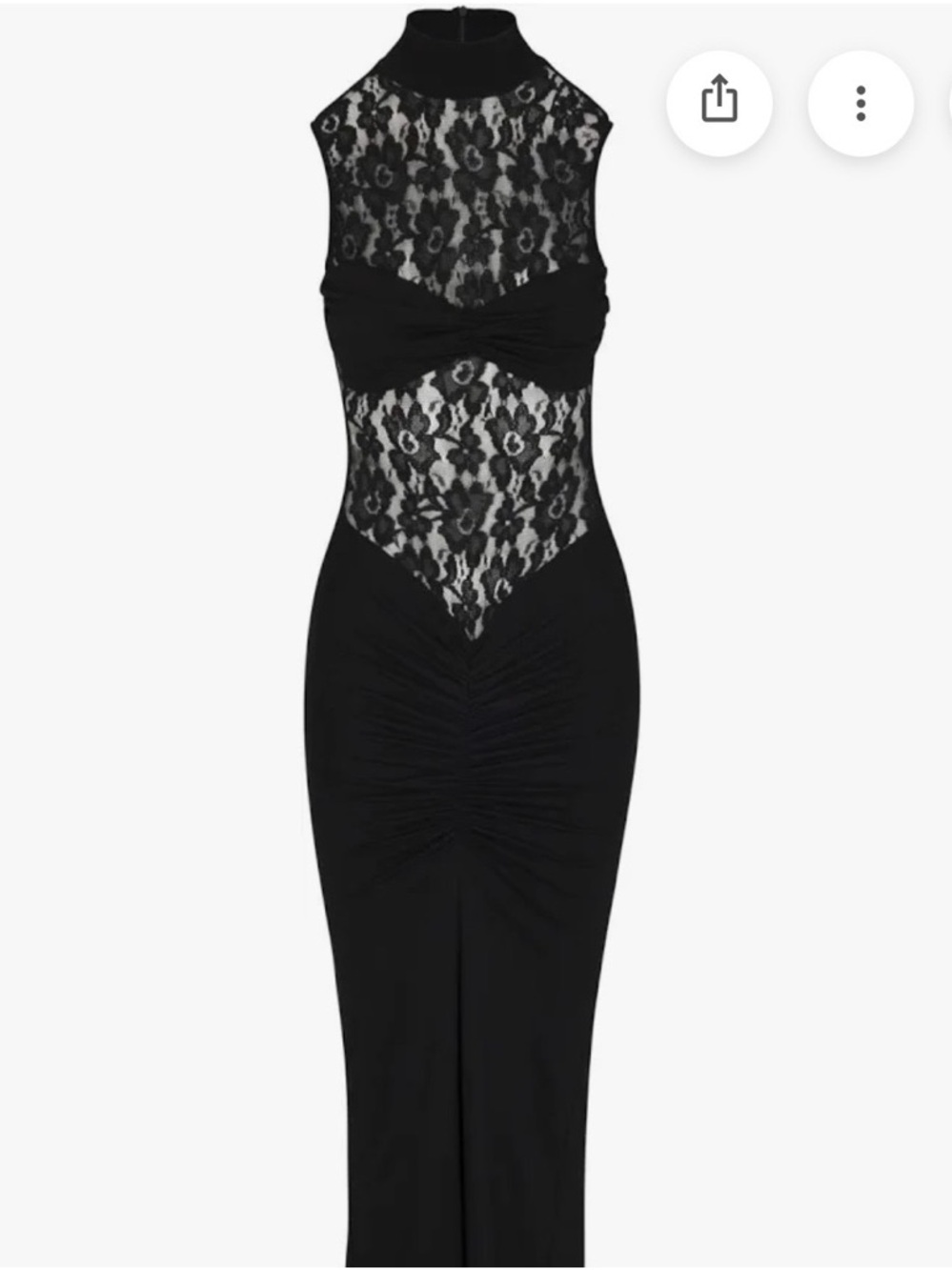 Addison Black Lace Panel High-Neck Evening Dress